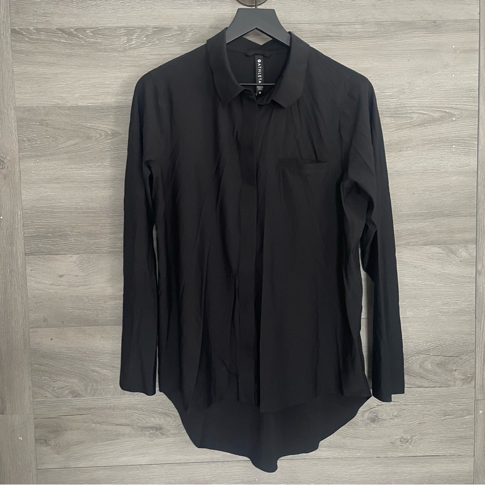 Athleta Button Front Long Sleeve Top
